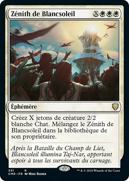 Zénith de Blancsoleil, carte Magic CMR 391 — extension Commander Legends