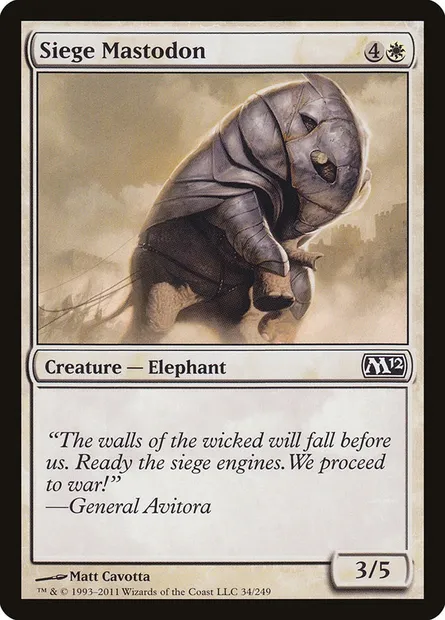 Siege Mastodon, Magic card M12 34 — Magic 2012 set