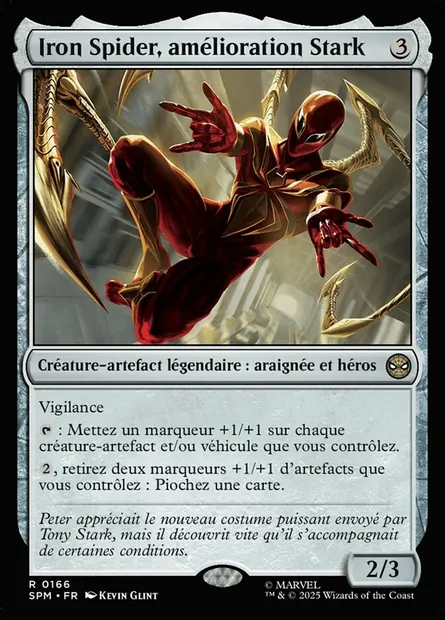 Iron Spider, amélioration Stark, carte Magic SPM 166 — extension Marvel's Spider-Man