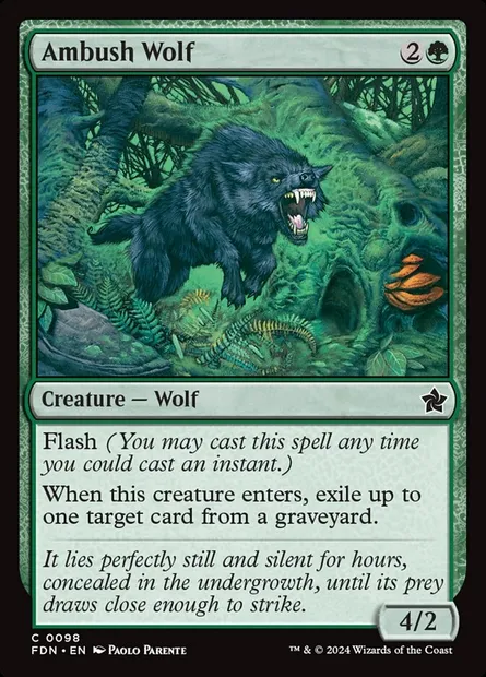 Ambush Wolf, Magic card FDN 98 — Foundations set