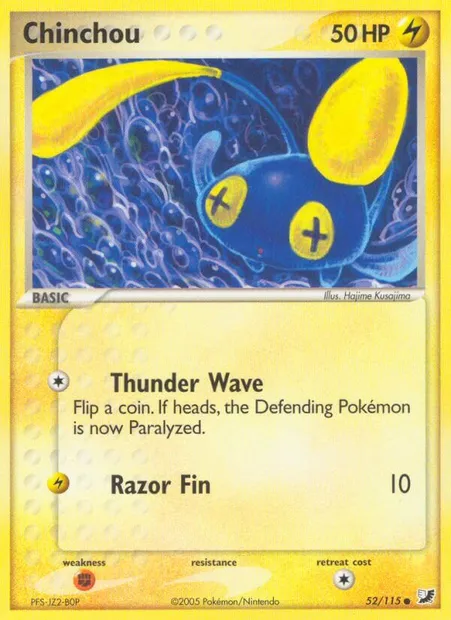 Chinchou, Pokémon card UF 52 — Unseen Forces set