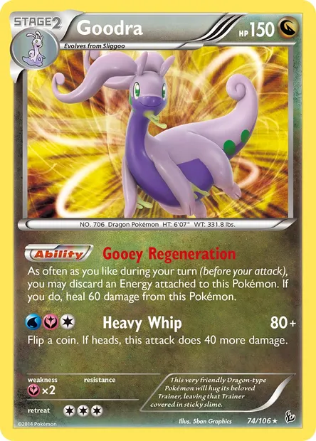 Goodra, Pokémon card FLF 74 — Flashfire set