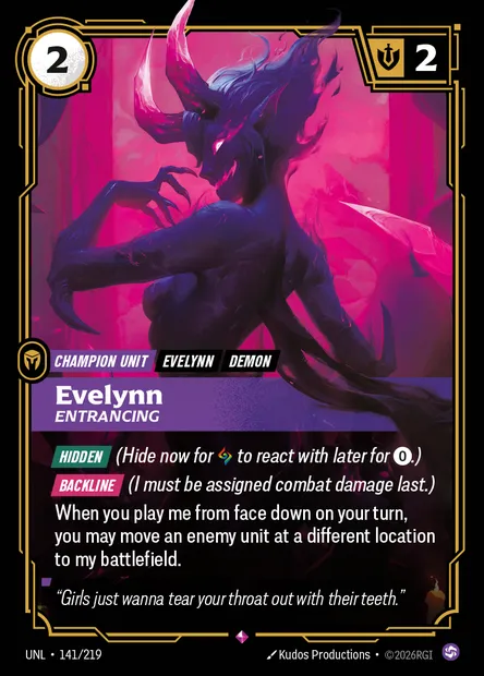 Evelynn, Riftbound card UNL 141 — Unleashed set