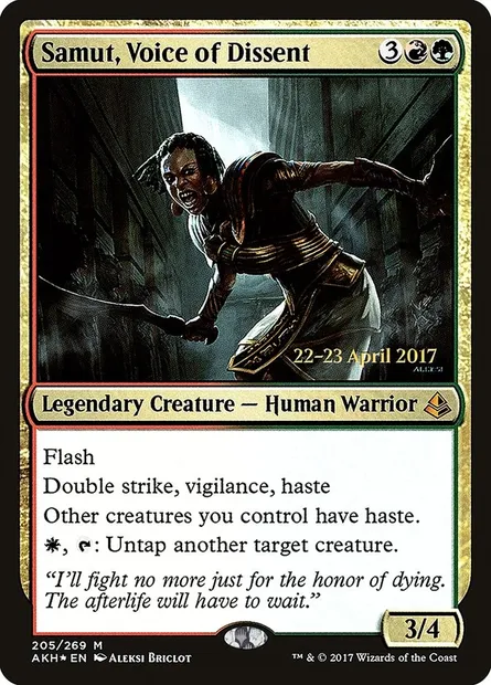 Samut, Voice of Dissent, Magic card PAKH 205s — Amonkhet Promos set