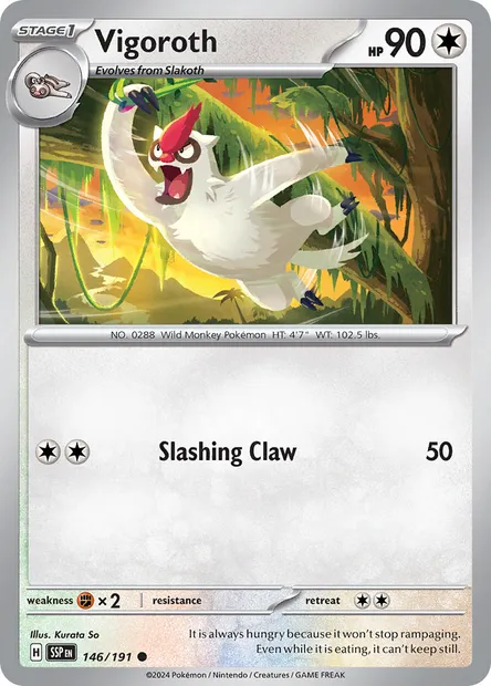 Vigoroth, Pokémon card SSP 146 — Surging Sparks set