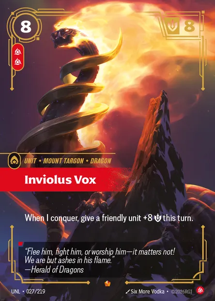 Inviolus Vox, Riftbound card UNL 027 — Unleashed set