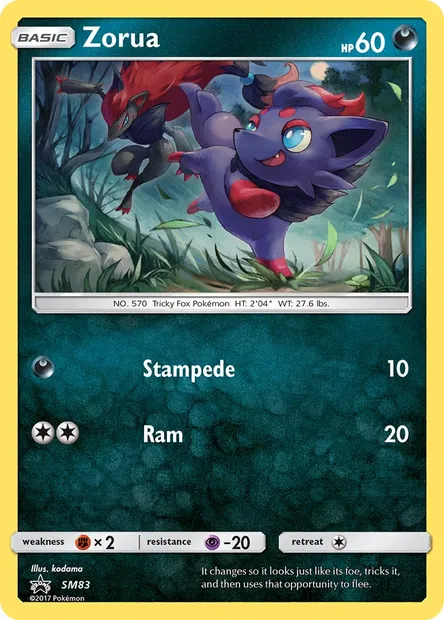 Zorua, Pokémon card SM 83 — SM Black Star Promos set