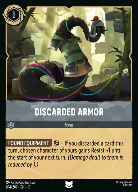 Discarded Armor, Disney Lorcana card CH13-204 — Attack of the Vine! set