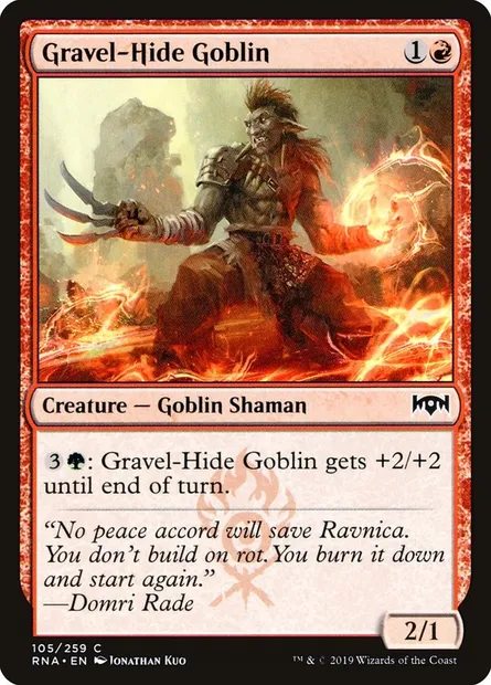 Gravel-Hide Goblin, Magic card RNA 105 — Ravnica Allegiance set
