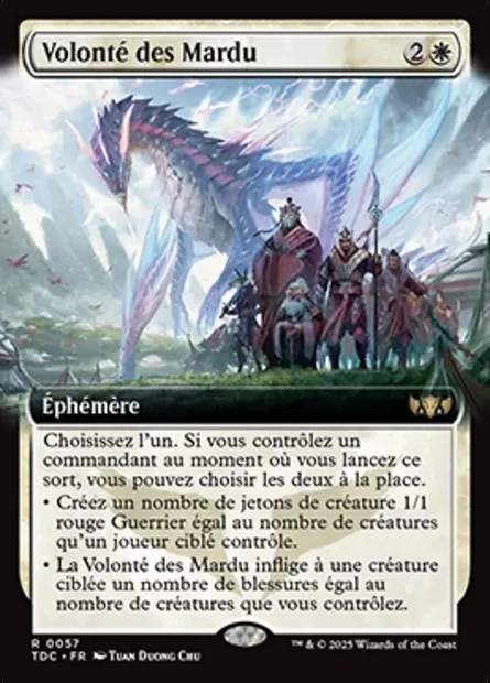 Volonté des Mardu, carte Magic TDC 57 — extension Tarkir: Dragonstorm Commander