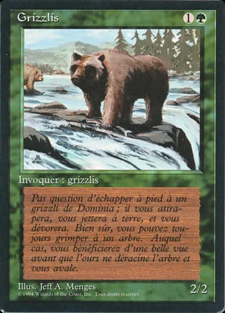 Grizzly Bears, Magic card FBB 201 — Foreign Black Border set