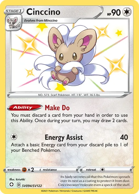 Cinccino, Pokémon card SHF SV094 — Shining Fates set