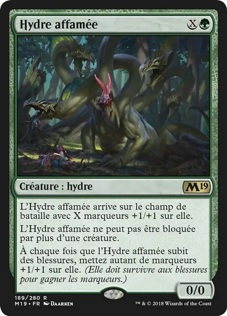 Hydre affamée, carte Magic M19 189 — extension Core Set 2019