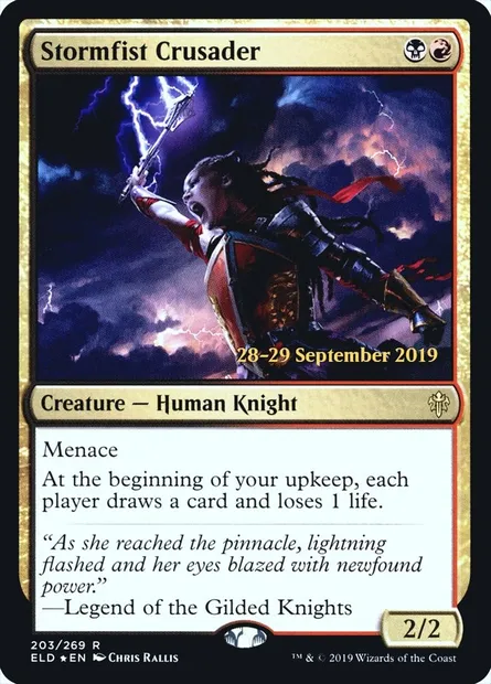 Stormfist Crusader, Magic card PELD 203s — Throne of Eldraine Promos set