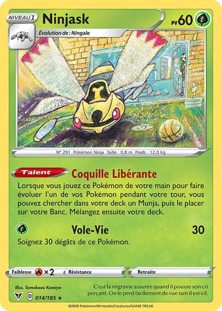 Ninjask, carte Pokémon VIV 14 — extension Voltage Éclatant