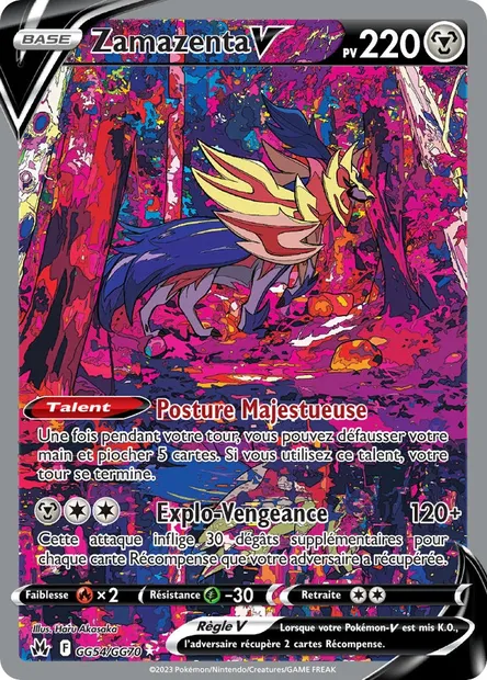 Zamazenta V, carte Pokémon CRZ GG54 — extension Zénith Suprême