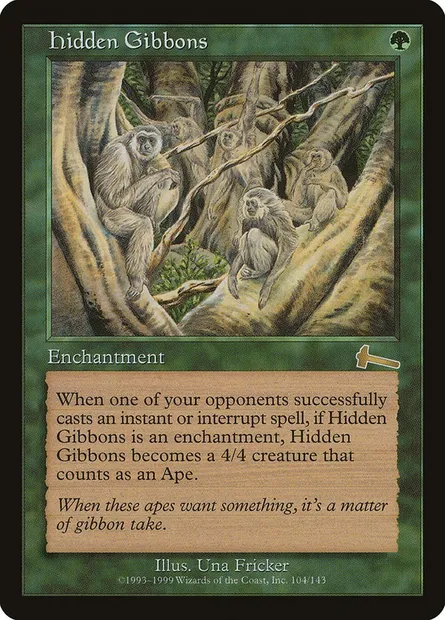 Hidden Gibbons, Magic card ULG 104 — Urza's Legacy set