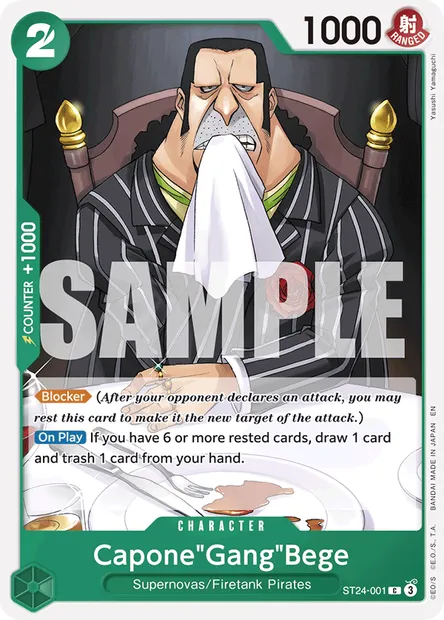Capone"Gang"Bege, One Piece card ST24-001 — GREEN Jewelry Bonney set