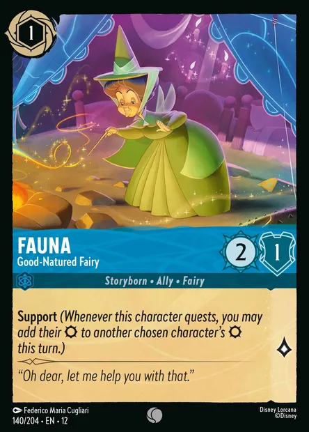 Fauna - Good-Natured Fairy, Disney Lorcana card CH12-140 — Wilds Unknown set