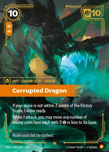 Corrupted Dragon, carte Riftbound VEN 091 — extension Vendetta