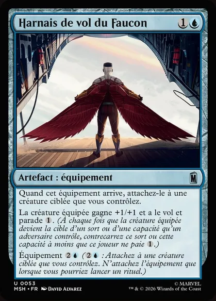 Harnais de vol du Faucon, carte Magic MSH 53 — extension Marvel Super Heroes