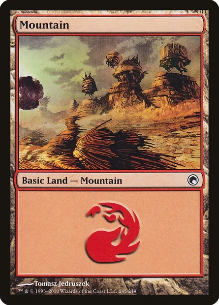 Mountain, Magic card SOM 245 — Scars of Mirrodin set