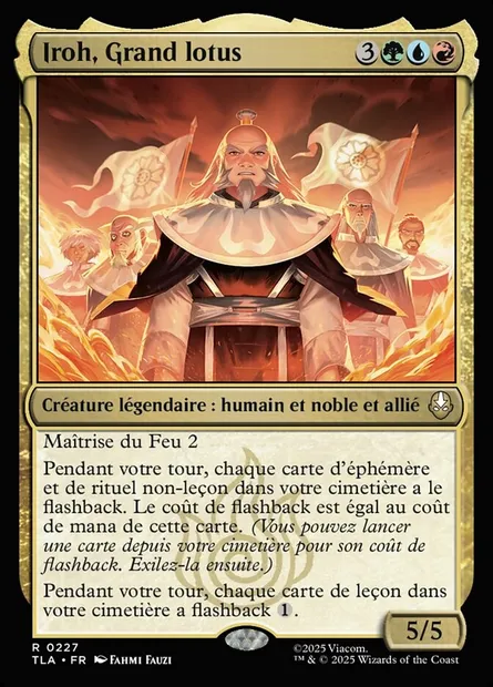 Iroh, Grand lotus, carte Magic TLA 227 — extension Avatar: The Last Airbender