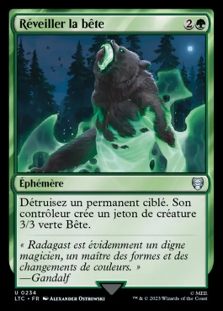 Réveiller la bête, carte Magic LTC 234 — extension Tales of Middle-earth Commander