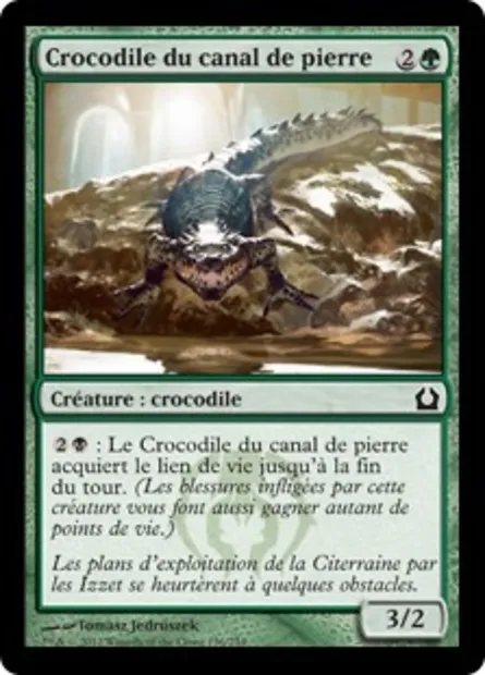 Crocodile du canal de pierre, carte Magic RTR 136 — extension Retour à Ravnica