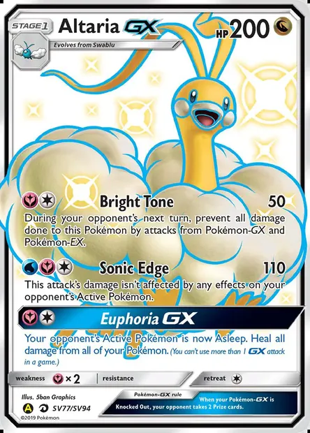 Altaria-GX, carte Pokémon SMA SV77 — extension Destinées Occultes Coffre Étincelant