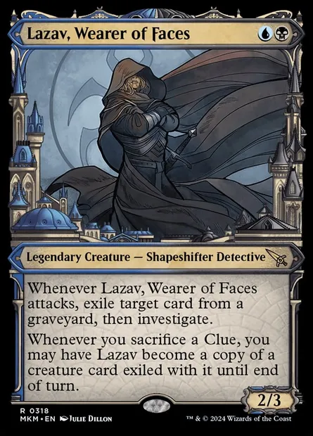 Lazav, Wearer of Faces, Magic card MKM 318 — Murders at Karlov Manor set