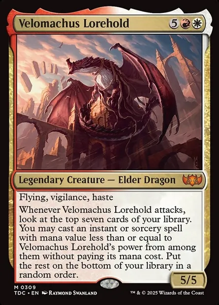 Velomachus Lorehold, Magic card TDC 309 — Tarkir: Dragonstorm Commander set
