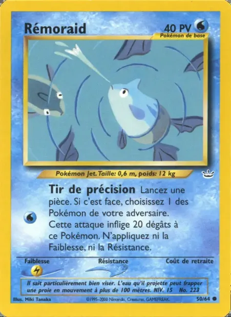 Rémoraid, carte Pokémon NR 50 — extension Neo Revelation