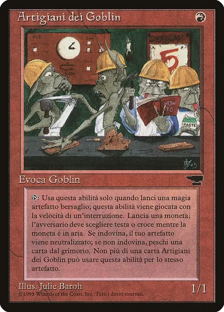 Goblin Artisans, carte Magic RIN 79 — extension Rinascimento