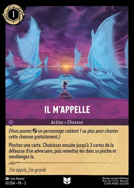 Il m'appelle, carte Disney Lorcana CH3-061 — extension Les Terres d'Encres