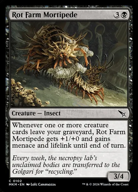 Rot Farm Mortipede, Magic card MKM 102 — Murders at Karlov Manor set