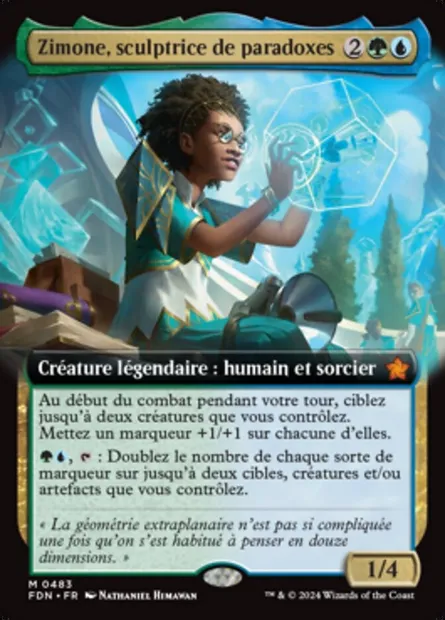 Zimone, sculptrice de paradoxes, carte Magic FDN 483 — extension Foundations