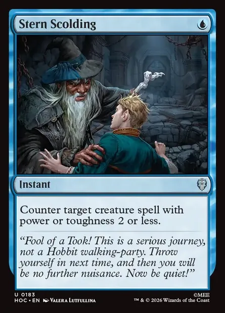 Stern Scolding, Magic card HOC 183 — The Hobbit Eternal set