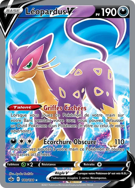 Léopardus V, carte Pokémon CRE 180 — extension Règne de Glace