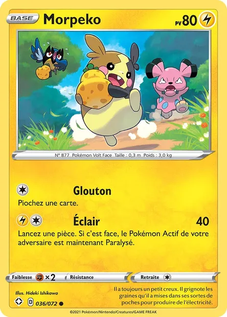 Morpeko, carte Pokémon SHF 36 — extension Destinées Radieuses