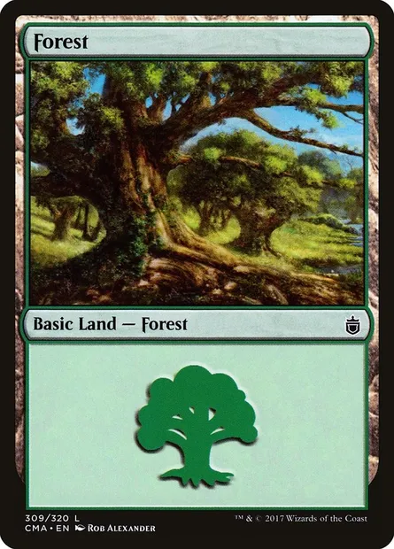 Forest, Magic card CMA 309 — Commander Anthology set