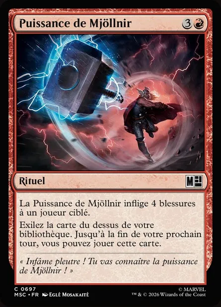 Puissance de Mjöllnir, carte Magic MSC 697 — extension Marvel Super Heroes Commander