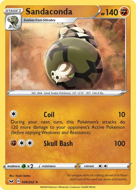Sandaconda, Pokémon card SSH 109 — Sword & Shield set