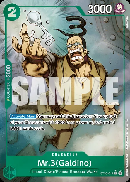 Mr.3(Galdino), One Piece card ST30-014 — Luffy & Ace set