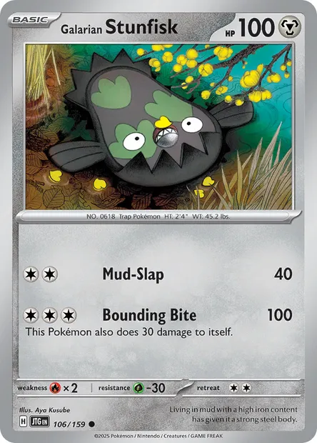 Galarian Stunfisk, Pokémon card JTG 106 — Journey Together set