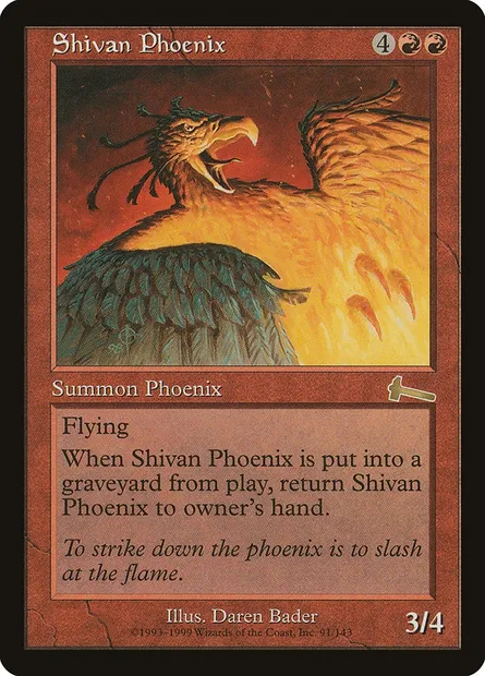 Shivan Phoenix, Magic card ULG 91 — Urza's Legacy set