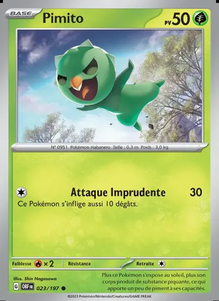 Pimito, carte Pokémon OBF 023 — extension Flammes Obsidiennes