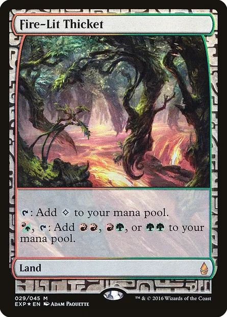 Fire-Lit Thicket, Magic card EXP 29 — Zendikar Expeditions set