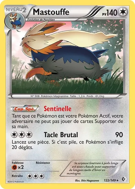 Mastouffe, carte Pokémon BCR 122 — extension Frontières Franchies