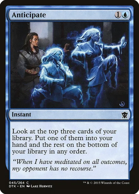 Anticipate, Magic card DTK 45 — Dragons of Tarkir set